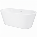 59 in. x 29.25 in. Freestanding Acrylic Soaking Bathtub in Gloss White with Center Drain and Overflow