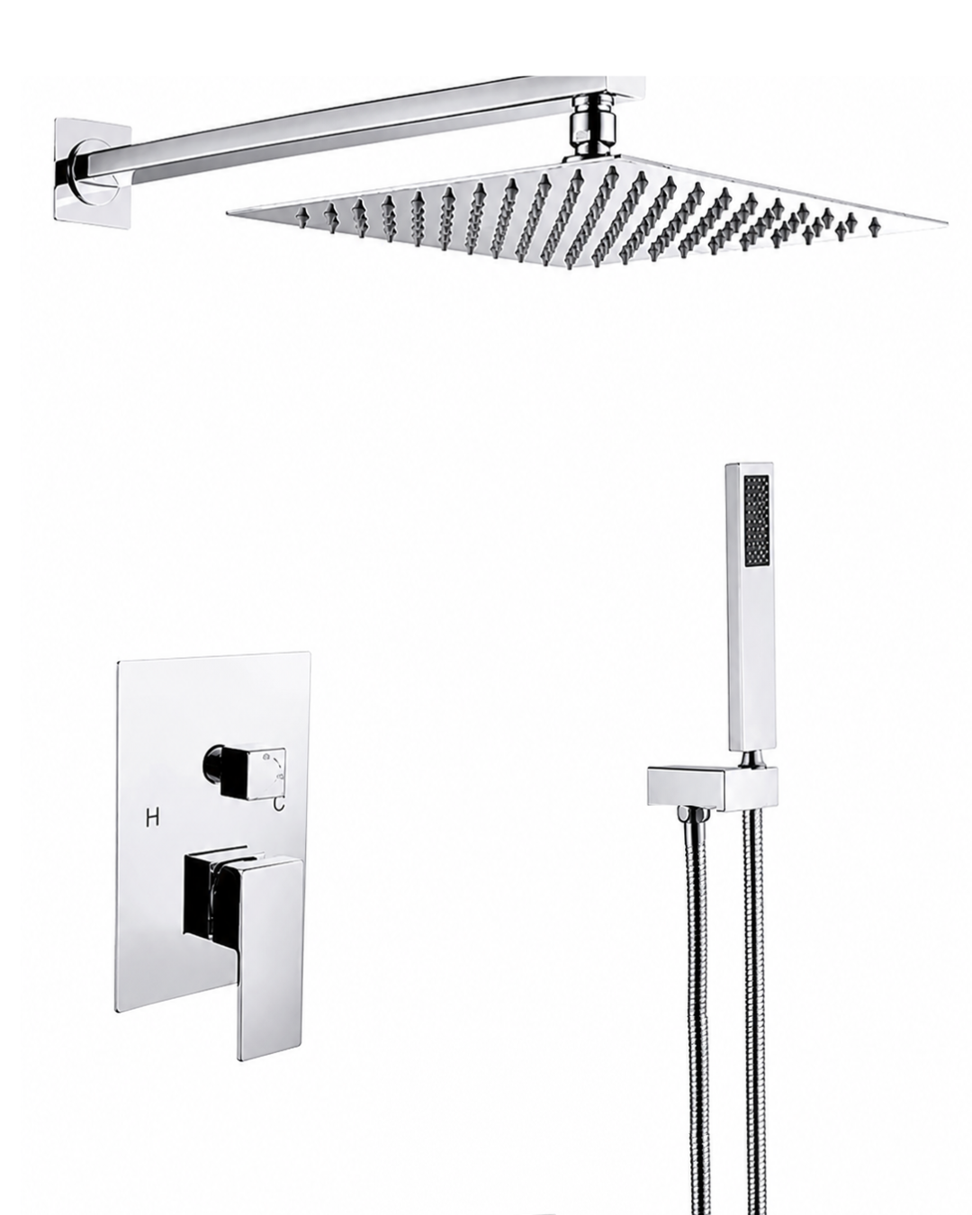 10-in Commercial/Residential Wall-Mount Built-In Shower System (Brushed Nickel/Chrome)