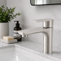 Single-Handle Lavatory Faucet in Brushed Nickel